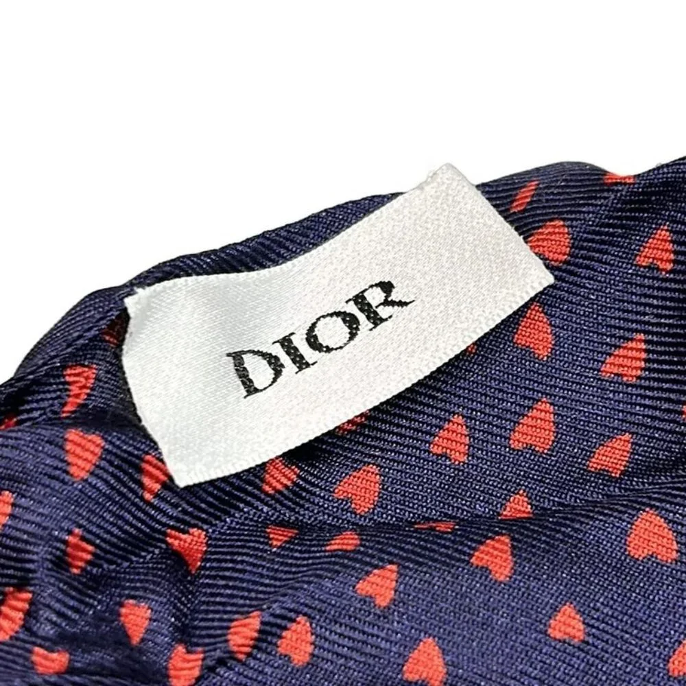 Dior Christian Scarf Mitzah Navy Red I Love Paris Ribbon
